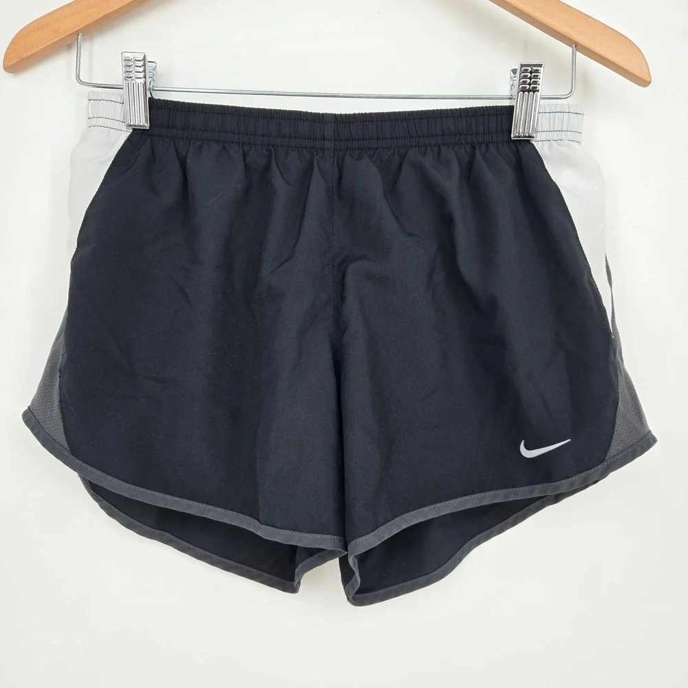 Nike Dri-Fit Womens S Black Running Shorts Drawstring Pocket Workout Exercise